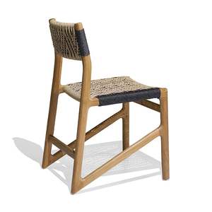New Style Dining <b>Chair</b> Natural Wood with Rattan <b>Black</b> Combination Outdoor Restaurant Hotel <b>Chair</b> Wholesale - Product Image 4