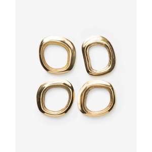 Anneaux de serviette en laiton intemporels durables et brillants finis avec des sculptures complexes pour la décoration de table de mariage et de fête - Product Image 5