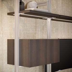 Set di Emuca di 5 supporti per mensola in Zamak verniciato grigio per struttura Zero, escluse le tavole di legno - Product Image 3