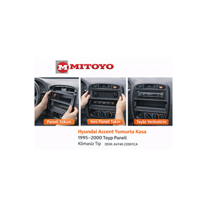 Hyundai Accent Egg <b>Crate</b> Body 1995-2000 Radio Panel OEM Type 84740-22001 Dash Frame & Panel Kits Without Air Conditioning - Product Image 2