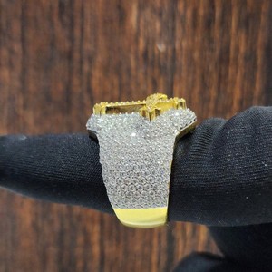 VVS Natural Luxury Custom Men's Ring 10K 14K 18K Gold with Full Diamond Round <b>Cross</b> Shape Trendy Hip Hop Iced <b>Jewelry</b> - Product Image 6