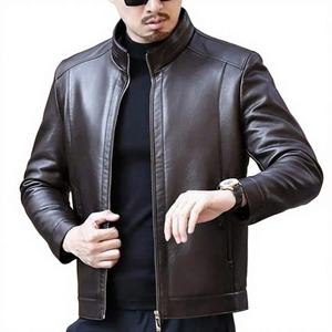 Chaqueta de cuero vacuno Napa marrón de alta calidad, chaqueta de moda con forro de piel, chaqueta cálida. - Product Image 1