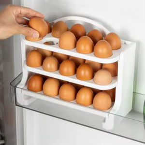 Porte-œufs multifonction moderne pliable à 30 fentes efficace-Solution de stockage d'œufs compacte et sécurisée pour la maison et la cuisine - Product Image 1