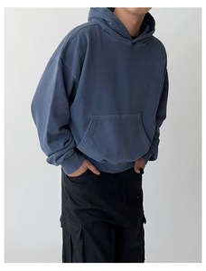 Sudadera con Capucha para Hombre, 100% Algodón Grueso, Logotipo Bordado Personalizado en la Parte Delantera, Hombros Caídos, Corte Regular, Forro de Felpa Lavado - Product Image 6