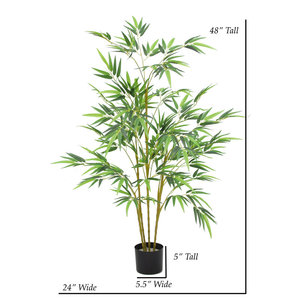 Pouf élégant de 48 ''en faux bambou dans une jardinière pour décoration intérieure ou extérieure - Product Image 2