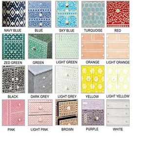 Organisateur de stockage décoratif fait à la main en noir et blanc motif floral boîte à bijoux en bois incrustée d'os durable au meilleur prix - Product Image 2