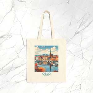 Bolsa de Lona de Viaje Estilo Vintage Oslo Noruega, Regalo Perfecto para Accesorios de Viaje - Product Image 2