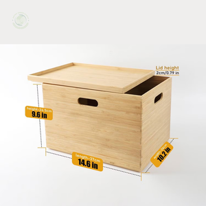 Caja de almacenamiento de bambú minimalista con tapa, caja de bambú hecha a mano, decoración de mesa natural ecológica para el hogar, venta al por mayor de Vietnam - Product Image 2