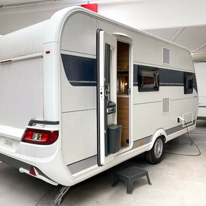Remolque de caravana pequeño tipo lágrima, totalmente equipado, de acero inoxidable, con doble amortiguador, capacidad para 8 personas, ligero y mini. - Product Image 5
