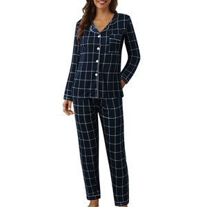 Ensemble de pyjama en velours côtelé pour femme, vêtements de détente avec détail nœud, taille élastique respirante, 100 % coton, vêtements de nuit - Product Image 3