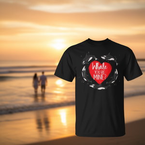 T-shirt Whale You Be Mine pour les amoureux des orques, design mignon pour la Saint-Valentin - Product Image 3