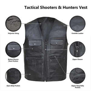 Chaleco de cuero impermeable y a prueba de viento de invierno OEM con cuello en V Ropa exterior Chaleco de cuero de piel de vaca de alta calidad - Product Image 6