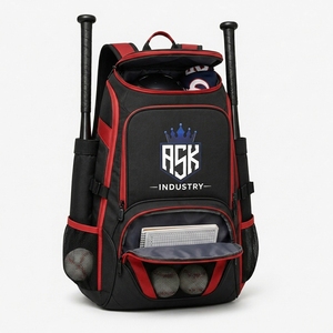 Bolsa para bate de béisbol hecha con tela resistente, compartimentos grandes, cremalleras seguras y correas de hombro cómodas para uso deportivo. - Product Image 4