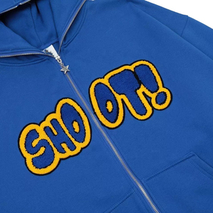 เสื้อฮู้ดซิปแบบกำหนดเองพร้อมป้ายปักลาย 100% ผ้าฝ้าย เสื้อฮู้ดผู้ชายสำหรับฤดูหนาว - Product Image 4