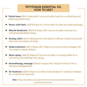 Vedasils HPV-AROMA Aceite Esencial de Petitgrain 100% Puro 30ml Prensado en Frío Destilado al Vapor Aceite Corporal para Aromaterapia Hidratante - Product Image 4