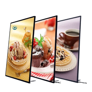 Ultra Slim A4 Kích thước tuổi Brass Máy tính để bàn LED quảng cáo khung Tempered Glass hộp đèn cho Nhà hàng menu triển lãm điện năng thấp - Product Image 1