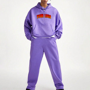 Survêtements d'hiver imprimés vierges de haute qualité 300 g/m² en coton molletonné mi-lourd, amples et surdimensionnés, grandes tailles pour hommes - Product Image 1