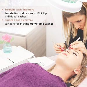 Juego de pinzas para pestañas de acero inoxidable Premium, punta de precisión antioxidante para extensiones de pestañas, herramienta para moldear cejas y belleza - Product Image 6