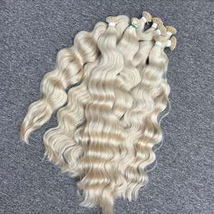 Vente en gros Extensions de cheveux humains bruts Natural Wave en trame à partir de la couleur blonde la plus haute qualité - Product Image 1