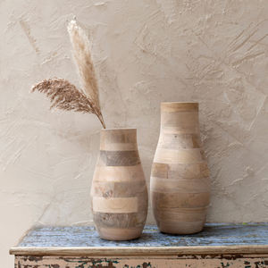 Florero de mesa de diseño Art Deco de madera de mango macizo hecho a mano moderno para decoración Interior de sala de estar - Product Image 4