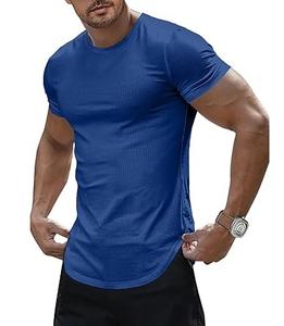 T-shirts de sport légers pour hommes Col ras du cou élastique Manches courtes Design Séchage rapide Respirant Vêtements d'entraînement pour la course à pied Loose - Product Image 2