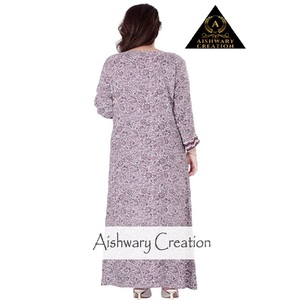 Women's Long Sleeve <b>Kaftan</b> Abaya Style Maxi Dress Modest Muslim Daily Wear Elegant Loose Fit Design <b>Plus</b> <b>Size</b> Soft Cotton Fabric - Product Image 2