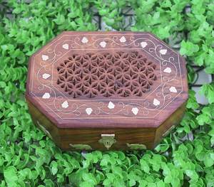 Caja de madera Náutica para el hogar y la decoración hecha a mano de madera Rectangular tallas intrincadas decoración joyero marrón regalo - Product Image 2