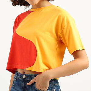 Camiseta corta de manga corta con cuello redondo transpirable para mujer, camiseta de mujer con estampado personalizado más vendida - Product Image 1