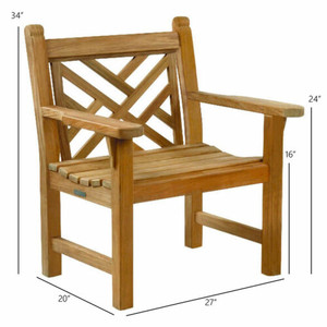 Fauteuil de jardin en bois de teck massif avec couleur naturelle et matériau de haute qualité pour l'extérieur - Product Image 6