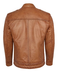 Chaqueta de cuero de Camel para motociclista, chaqueta de piel de cordero 100% auténtica para hombre, envío rápido - Product Image 2