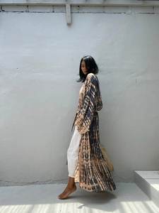 Vestido largo Kimono de rayón para mujer, ropa de dormir estilo bohemio, informal, a la moda, Tie-Dye - Product Image 5