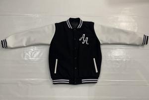 100% veste universitaire en laine noire pour hommes solide haute rue broderie personnalisée conception manches en cuir hiver veste de haute qualité - Product Image 2