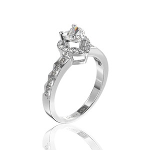 Anillo de Diamante Moissanita Completo con Corazón Pequeño, de Uso Diario, para Mujer, Oro Sintético (Cultivado en Laboratorio), Vietnam, 6.6 mm - Product Image 2