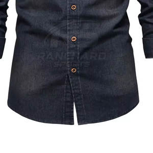 Camisa de Mezclilla con Botones para Hombre, Estilo Clásico Informal, Camisa de Mezclilla de Estilo Vintage para Hombre, Camisa de Trabajo de Manga Larga - Product Image 4