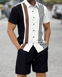 Ensemble de shorts en gros décontracté de qualité supérieure pour hommes ensemble de chemise short respirant personnalisé été 100% ensembles de t-shirts en coton biologique - Product Image 6