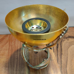 กระถางธูปเคลือบทองของเก่าโบราณทำจากโลหะทองเหลืองรูปทรงกลมเป็นมิตรต่อสิ่งแวดล้อม - Product Image 1