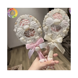 Espejo de tocador Seashell con piedras naturales | Diseño de núcleo de sirena | Espejo compacto de alta calidad al mejor precio para un estilo único - Product Image 4