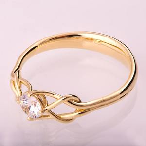 แหวนเพชรเม็ดเดี่ยวสีทอง14K ทรงกลมขนาด6มม. แหวนหมั้นเพชรเม็ดเดี่ยวสำหรับงานแต่งงานที่ไม่เหมือนใครของขวัญครบรอบปีสำหรับเธอ - Product Image 4