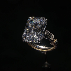 ANSTER customed Fine Jewelry VVS DEF taglio smeraldo da 10,47 ct anello di diamanti coltivato da laboratorio con certificati di gigi oro anello di fidanzamento - Product Image 4