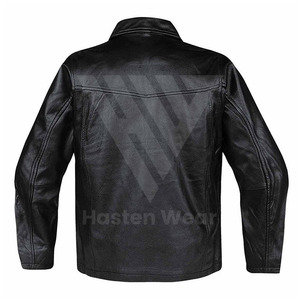 Chaquetas de Cuero con Diseño Personalizado, Fabricación OEM, Chaqueta de Cuero para Hombre con Cremallera Completa y Estampado Personalizado - Product Image 2