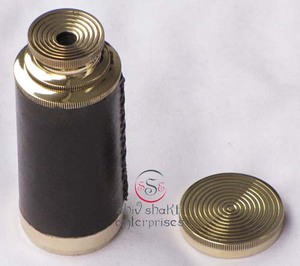 กล้องโทรทรรศน์แบบดึงออกทำจากทองเหลืองโบราณถือถือถือด้วยหนังทะเลกล้องโทรทรรศน์ห่อด้วยกล่องไม้สำหรับนักสะสม - Product Image 5