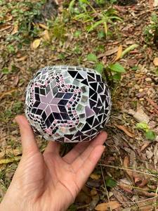 Jars à bougies en mosaïque de luxe, porte-bougie chauffe-plat en verre, porte-bougie chauffe-plat en verre en mosaïque de luxe - Product Image 3