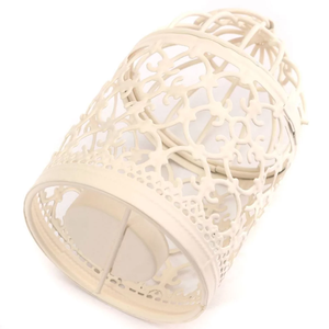 Venta al por mayor de lujo de metal blanco vintage jaula de pájaros linterna colgante portavelas hogar decorativo regalo - Product Image 5