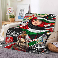 Manta de Tapicería Tejida Personalizada con Silueta Roja del Mapa de Palestina, Patrimonio Palestino, con Imagen