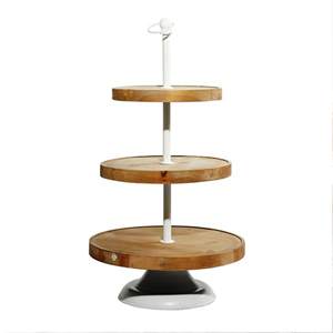 Brown Color <b>Top</b> selling 3-Tier Modern Wooden round Cake Stand Detachable Professional and Romantic Handmade - Product Image 5
