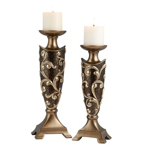 Support de bougie en métal pour la décoration de la maison, porte-bougie pour l'éclairage et la décoration, finition antique élégante, porte-bougie décoratif - Product Image 2