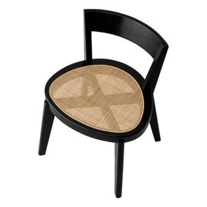 Chaise de salle à manger en bois de teck massif de haute qualité avec siège en rotin tissé Design moderne pour une utilisation intérieure et extérieure - Product Image 5