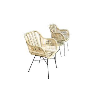 Chaises en rotin naturel de haute qualité meubles de jardin chaises de restaurant en rotin avec bras et dossier usine directe - Product Image 1