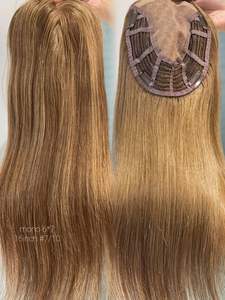 2024 Cuticule Aligné Balayage Ombre Toppers Vierge Européenne Remy Cheveux Soie Droite pour les Femmes Blanches - Product Image 6
