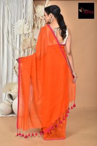 Sari bengali d'été, tissé uni, écologique, séchage rapide, tissu en coton très léger pour filles et femmes, occasions spéciales - Product Image 5